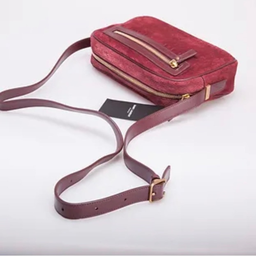 Saint Laurent Burgundy suede bag